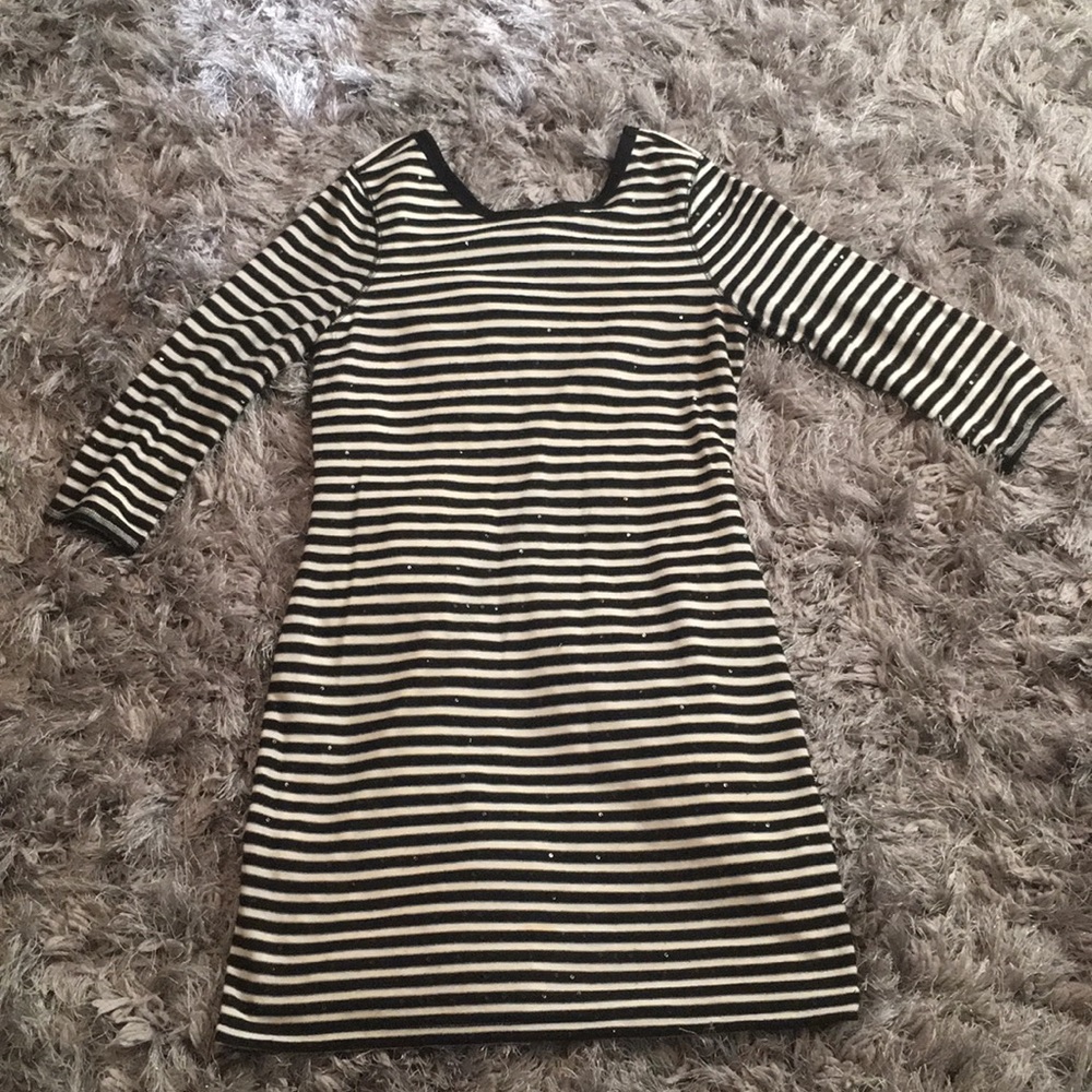 Black and White striped Express sweater dress